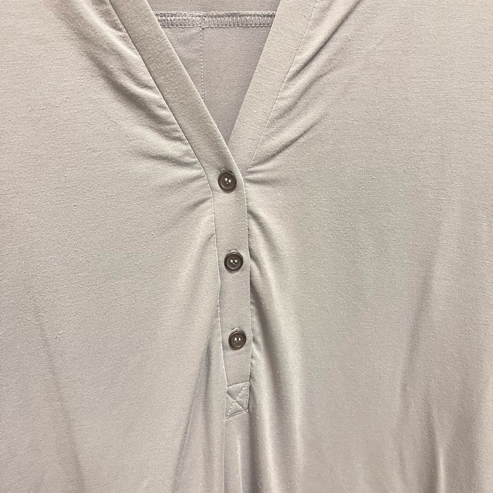 Free Fly Grey Split Neck Button Blouse - image 6